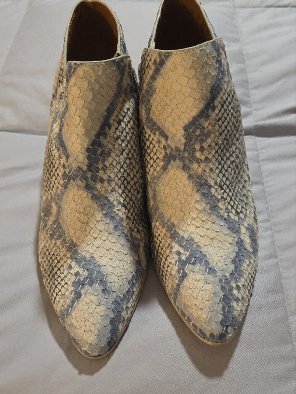 Franco Sarto Karson 2 Women’s Ankle Boots Denim Snake Prints Leather - Picture 3 of 5